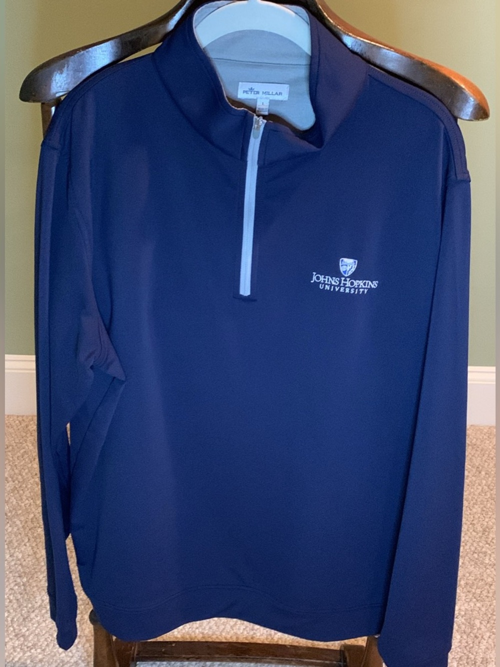 Peter Millar Navy Quarter-Zip Performance Pullover (Johns Hopkins)